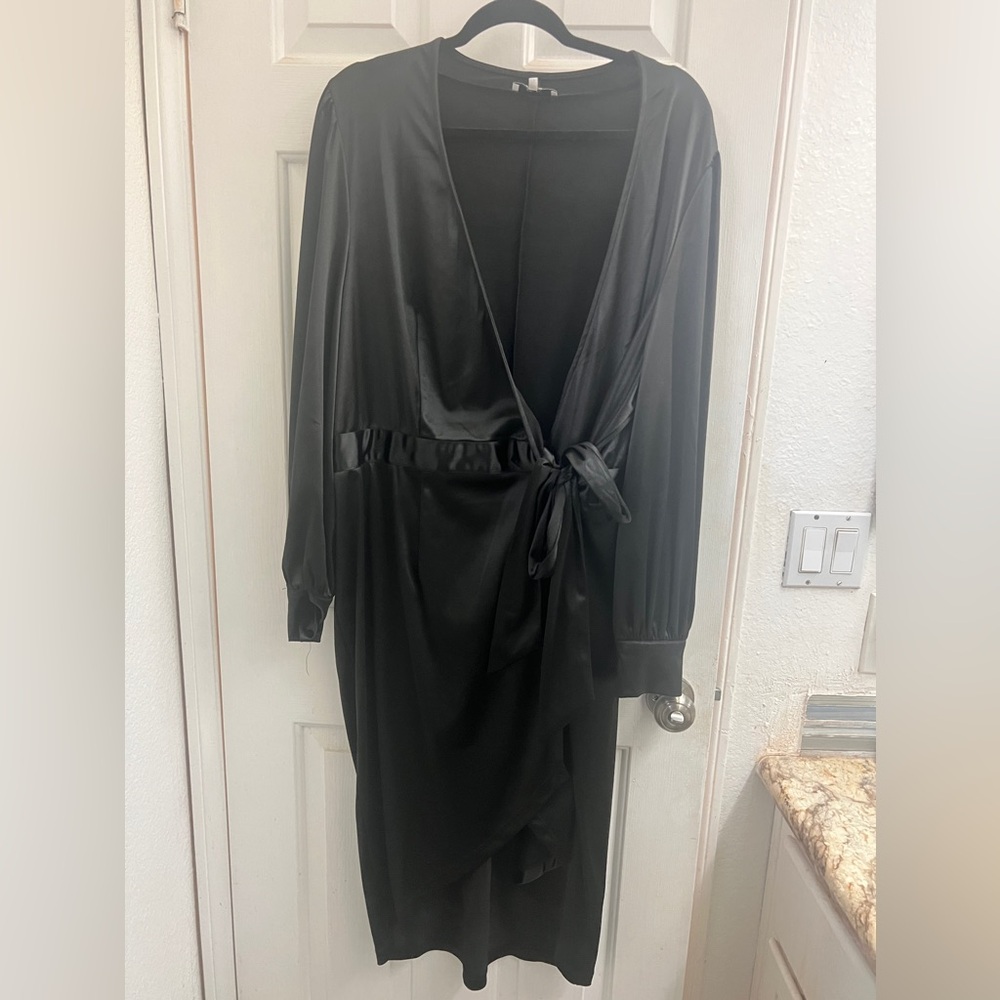 Fashion To Figure Black Wrap Mini Dress